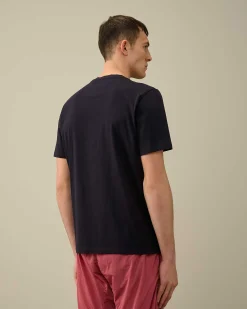 C.P. Company 30/1 Jersey Logo T-Shirt Total Eclipse-Blue Outlet