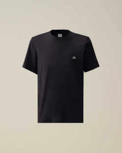 C.P. Company 30/1 Jersey Logo T-Shirt Total Eclipse-Blue Outlet