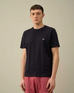C.P. Company 30/1 Jersey Logo T-Shirt Total Eclipse-Blue Outlet