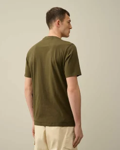 C.P. Company 30/1 Jersey Logo T-Shirt Ivy Green Outlet