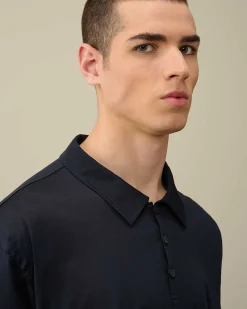 C.P. Company Jersey No Gravity Polo Shirt Total Eclipse-Blue New