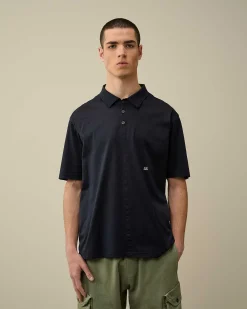 C.P. Company Jersey No Gravity Polo Shirt Total Eclipse-Blue New