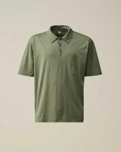 C.P. Company Jersey No Gravity Polo Shirt Agave Green Fashion