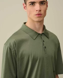 C.P. Company Jersey No Gravity Polo Shirt Agave Green Fashion