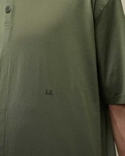 C.P. Company Jersey No Gravity Polo Shirt Agave Green Fashion