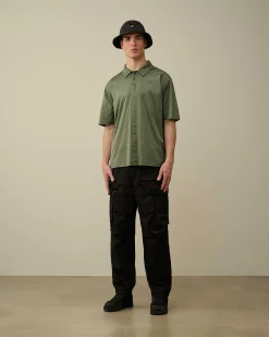 C.P. Company Jersey No Gravity Polo Shirt Agave Green Fashion