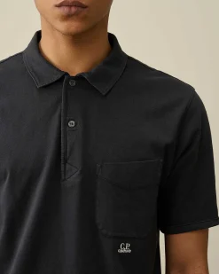 C.P. Company 1020 Jersey Pocket Polo Shirt Total Eclipse-Blue Best Sale