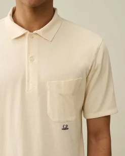C.P. Company 1020 Jersey Pocket Polo Shirt Pistachio Shell-Beige Cheap