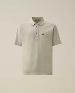 C.P. Company 1020 Jersey Polo Shirt Drizzle Grey Flash Sale