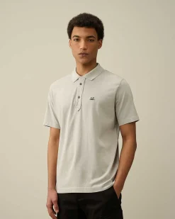 C.P. Company 1020 Jersey Polo Shirt Drizzle Grey Flash Sale