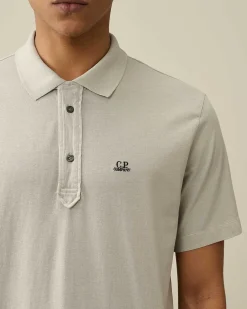 C.P. Company 1020 Jersey Polo Shirt Drizzle Grey Flash Sale