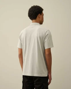 C.P. Company 1020 Jersey Polo Shirt Drizzle Grey Flash Sale