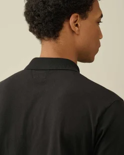 C.P. Company 1020 Jersey Polo Shirt Black Flash Sale