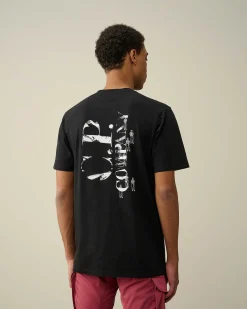 C.P. Company 30/1 Jersey Relaxed Graphic T-Shirt Black Outlet