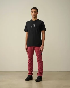 C.P. Company 30/1 Jersey Relaxed Graphic T-Shirt Black Outlet