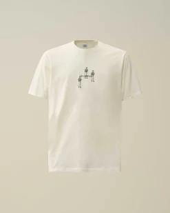 C.P. Company 30/1 Jersey Relaxed Graphic T-Shirt Gauze White Cheap