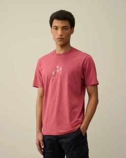 C.P. Company 30/1 Jersey Relaxed Graphic T-Shirt Red Bud Store