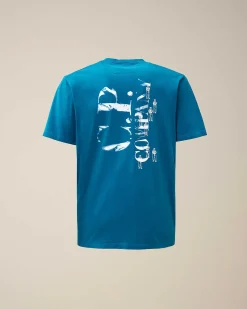 C.P. Company 30/1 Jersey Relaxed Graphic T-Shirt Ink Blue Store