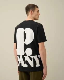 C.P. Company 30/1 Jersey Relaxed Logo T-Shirt Black Sale