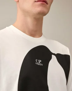 C.P. Company 30/1 Jersey Relaxed Logo T-Shirt Gauze White Store