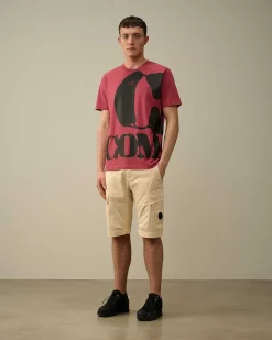C.P. Company 30/1 Jersey Relaxed Logo T-Shirt Red Bud Best