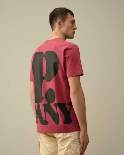 C.P. Company 30/1 Jersey Relaxed Logo T-Shirt Red Bud Best