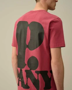 C.P. Company 30/1 Jersey Relaxed Logo T-Shirt Red Bud Best