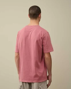 C.P. Company 24/1 Jersey Resist Dyed Logo T-Shirt Red Bud Hot