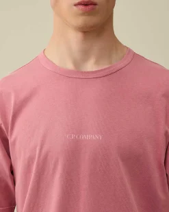 C.P. Company 24/1 Jersey Resist Dyed Logo T-Shirt Red Bud Hot
