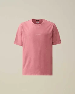 C.P. Company 24/1 Jersey Resist Dyed Logo T-Shirt Red Bud Hot