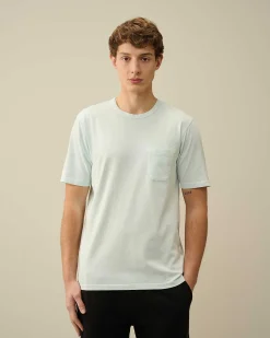 C.P. Company 24/1 Jersey Resist Dyed Pocket T-Shirt Starlight Blue New