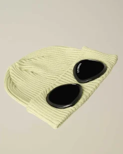 C.P. Company Kids' Cotton Goggle Beanie White Pear Discount