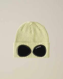 C.P. Company Kids' Cotton Goggle Beanie White Pear Discount