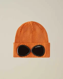 C.P. Company Kids' Cotton Goggle Beanie Gold Flame-Orange Best