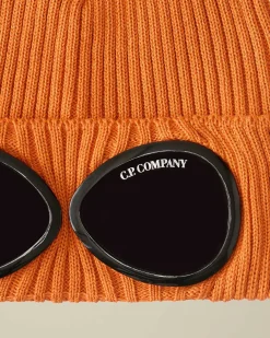 C.P. Company Kids' Cotton Goggle Beanie Gold Flame-Orange Best