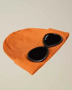 C.P. Company Kids' Cotton Goggle Beanie Gold Flame-Orange Best