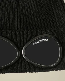 C.P. Company Kids' Cotton Goggle Beanie Black Clearance