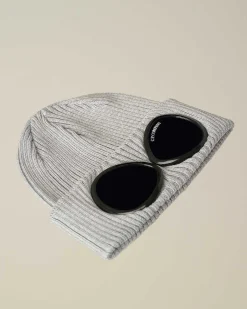 C.P. Company Kids' Cotton Goggle Beanie Grey Melange Store
