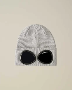 C.P. Company Kids' Cotton Goggle Beanie Grey Melange Store
