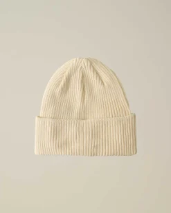 C.P. Company Kids' Cotton Goggle Beanie Pistachio Shell-Beige Hot