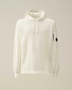 C.P. Company Light Fleece Hoodie Gauze White Cheap