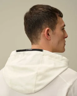 C.P. Company Light Fleece Hoodie Gauze White Cheap
