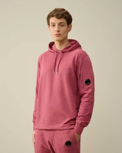 C.P. Company Light Fleece Hoodie Red Bud Sale