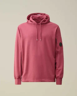 C.P. Company Light Fleece Hoodie Red Bud Sale