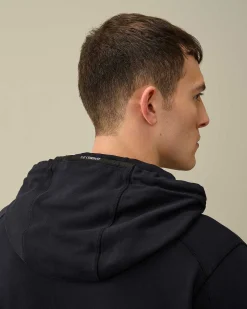 C.P. Company Light Fleece Hoodie Total Eclipse-Blue Store
