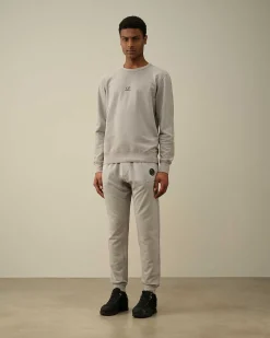 C.P. Company Light Fleece Logo Sweatshirt Drizzle Grey Shop
