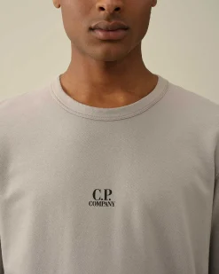 C.P. Company Light Fleece Logo Sweatshirt Drizzle Grey Shop