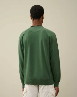 C.P. Company Light Fleece Logo Sweatshirt Duck Green Discount