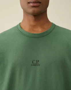 C.P. Company Light Fleece Logo Sweatshirt Duck Green Discount