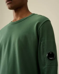 C.P. Company Light Fleece Sweatshirt Duck Green Flash Sale